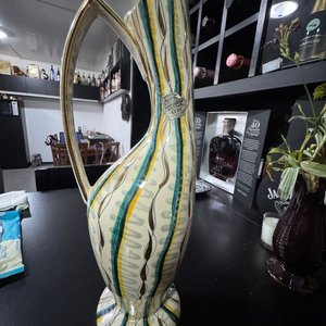 Jarrón Cerámica Artística Belga H. Bequet Modernista Peint Main Vintage - imagen 3