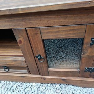 Rack Modular de Madera Rústica con Puertas de Vidrio - imagen 2
