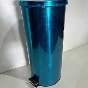 Papelera Grande Metálica Azul con Pedal, 30 Litros, 65 cm - imagen 2