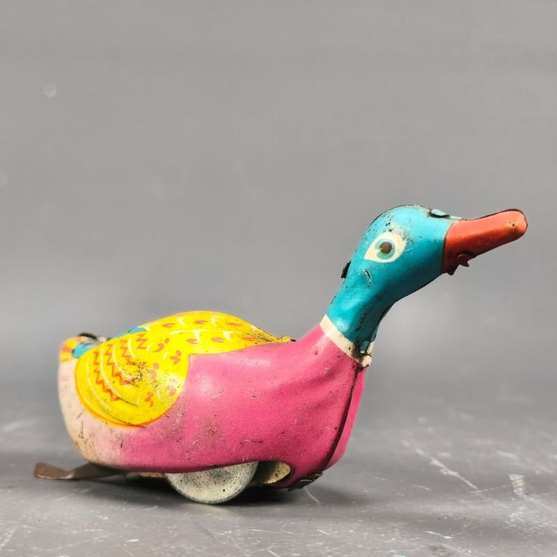 Pato en chapa a cuerda de procedencia japonesa, juguete funcionando - imagen 6