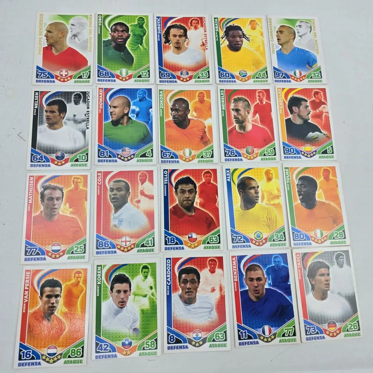Colección de 20 Tarjetas de Fútbol Topps Match Attax Italia