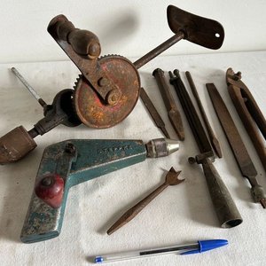 Lote de taladros antiguos, limas y varios - imagen 2