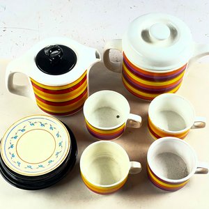 Juego de Tetera, Azucarero y Tazas Multicolor con Platillos - imagen 2