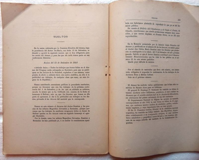 Revista Anales Del Ateneo Del Uruguay, 1883 - Edición Original - imagen 5