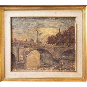 Lote siguiente: Pintura al óleo "Paris" de G. Pierre, Marco Dorado