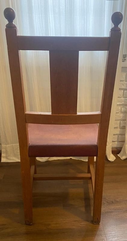 Sillas de madera y asiento lonja, muy lindo estado - imagen 2