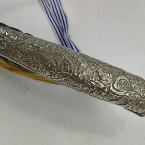 Antigua Daga Policía Nacional con Mango y Gavilán Decorados, Tahalí Dorado y Vaina - imagen 3