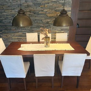 2 Lámparas Galponeras de Bronce y Madera Estilo Industrial - imagen 9
