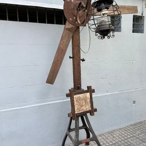 Farol Rústico de Madera y Hierro Fundido con Aspas - imagen 8