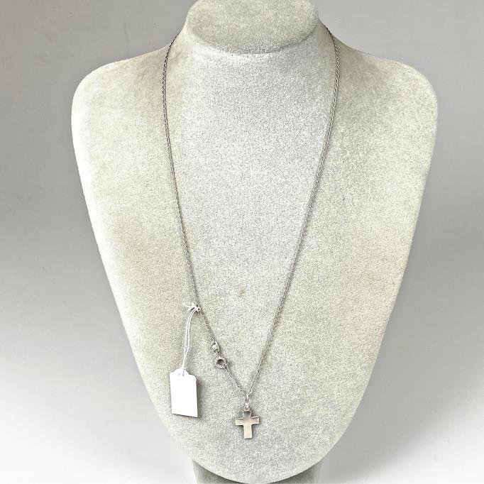 Cadena de Plata con Cruz - 48 cm