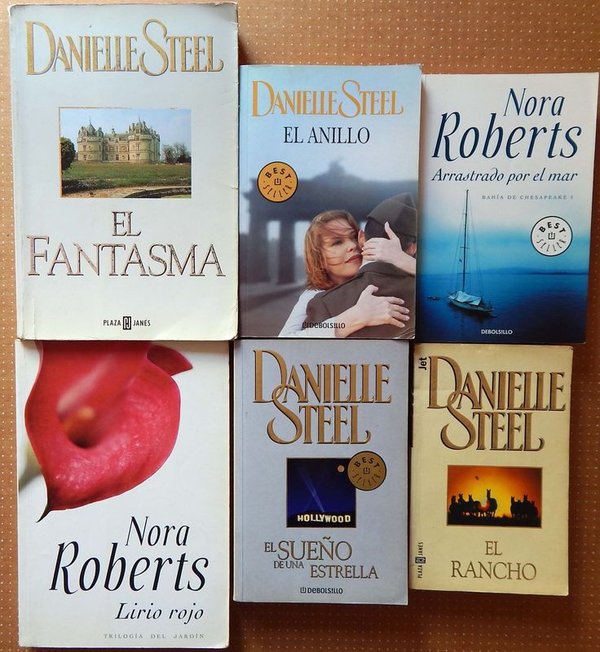 Lote de 6 Novelas: 4 de Danielle Steel y 2 de Nora Roberts - imagen 1
