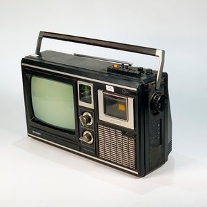Televisor Portátil Sharp Blanco y Negro 10" con Radio y Grabador - Negro - imagen 1