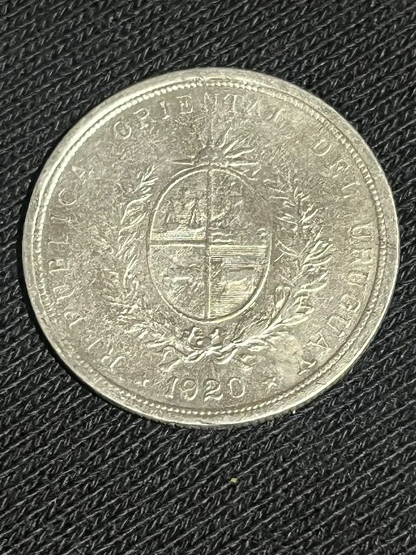 Moneda de Plata 20 Centésimos Uruguay 1920 - imagen 1