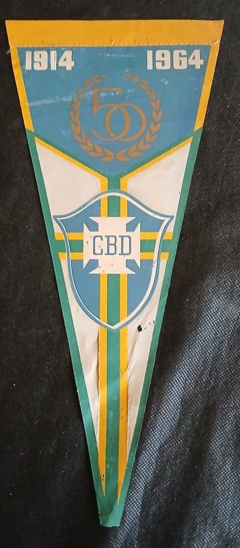 Banderín Conmemorativo 50 Aniversario CBD (Confederação Brasileira de Desportos) 1914-1964