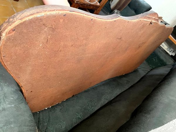 Antiguo Espejo Estilo Luis XV Biselado con Marco de Madera Maciza Tallada - imagen 4