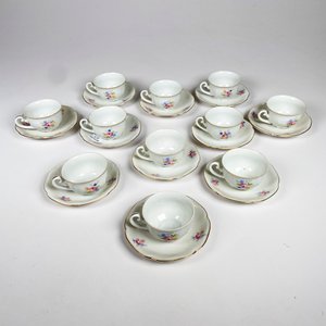 Juego de 11 Pocillos de Café de Porcelana Checa con Platillos - imagen 2