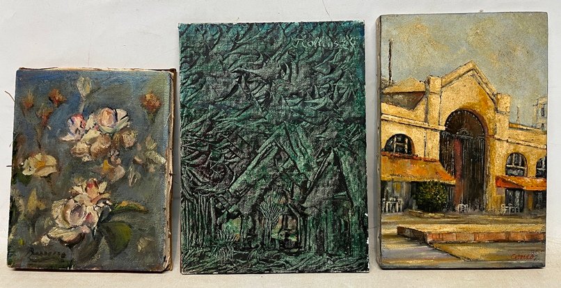 Lote siguiente: Tres cuadros originales de diferentes artistas