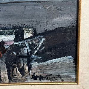 Pintura "Puerto" de Hugo Nantes, Acrílico sobre Fibra, 80x60 cm - imagen 5