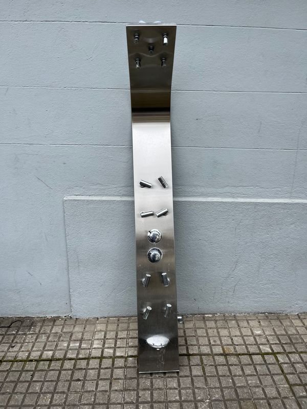 Panel de Ducha Curvo de Acero Inoxidable con Regadera Superior - imagen 1