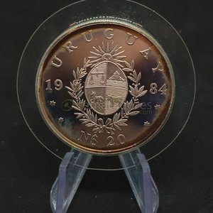 Moneda Conmemorativa Uruguay 1983-1984 FAO Sobre Pesca - imagen 4
