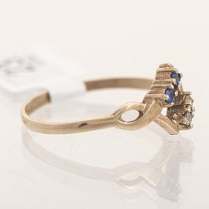 Anillo de Oro con Circonias y Piedras Azules - imagen 2