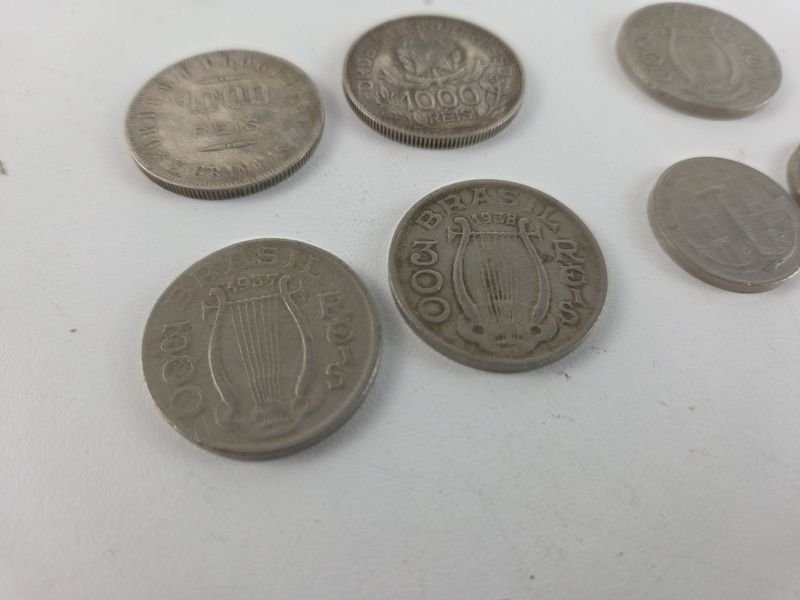 Colección de monedas brasileñas y lira siria en plata - imagen 15