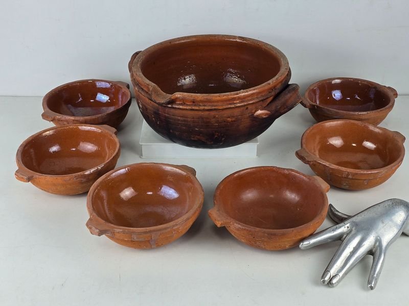 Juego de 7 Cazuelas de Barro Artesanal