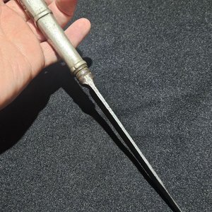 Cuchillo Antiguo "Acero Inglés" con Cabo de Plata y Oro - imagen 6