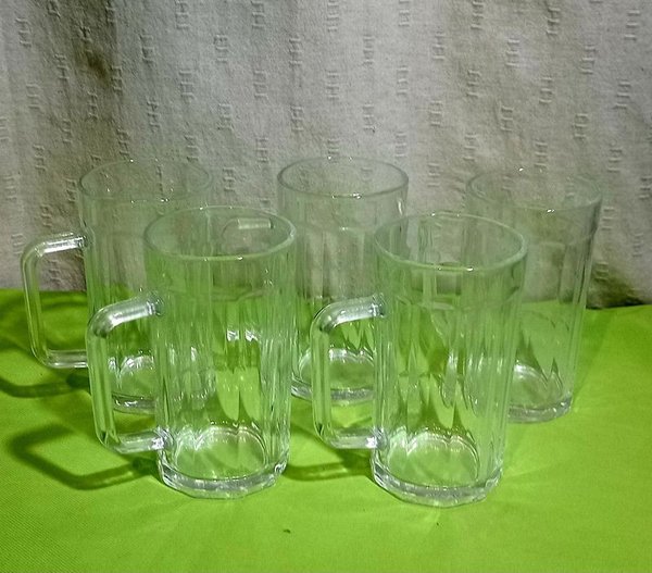 Jarras Cerveceras de Vidrio - Set de 5 Unidades - imagen 1