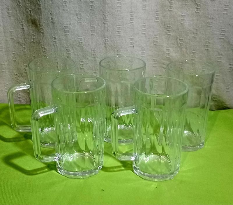 Jarras Cerveceras de Vidrio - Set de 5 Unidades