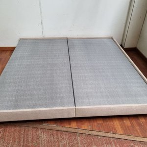 Sommier Base Tapizado Gris y Beige 200x200x28 cm - imagen 1