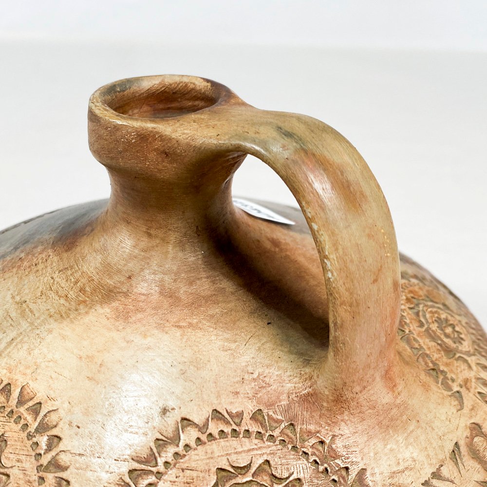 Vaso de cerámica artesanal marrón - imagen 2