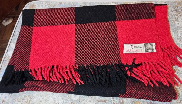 Frazada de 1 Plaza a Cuadros Rojos y Negros
