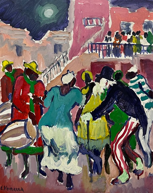 Oleo "Candombe" de Eduardo Vernazza - 50 x 40 cm - imagen 1