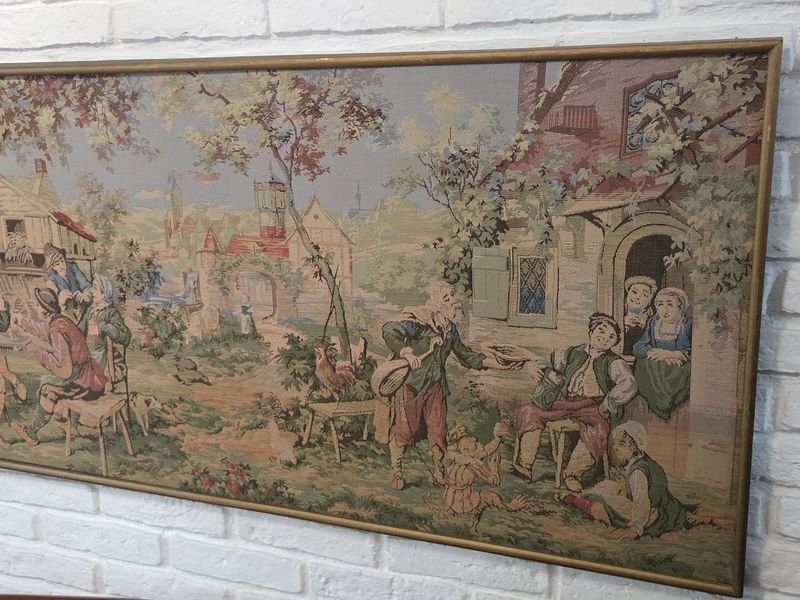 Pintura de campiña francesa en estilo gobelino - imagen 4