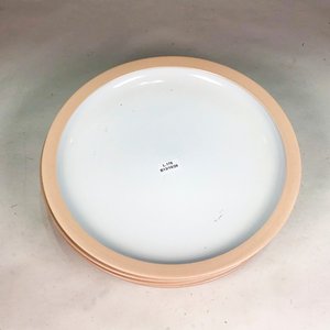 Conjunto de 5 Platos de Porcelana Blancos con Borde Rosado - imagen 3