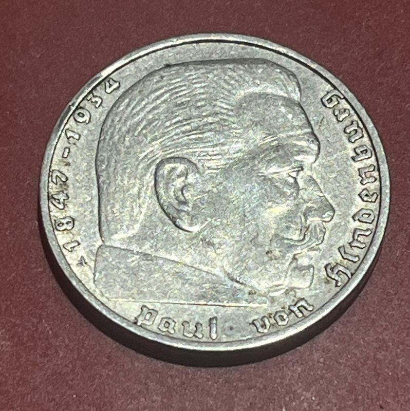 Moneda Alemana Nazi de Plata del Año 1937 - imagen 2