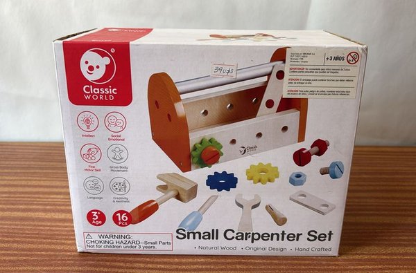 Caja de carpintero con herramientas y accesorios de madera Classic World - imagen 1
