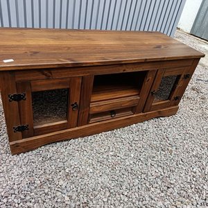 Rack Modular de Madera Rústica con Puertas de Vidrio - imagen 3