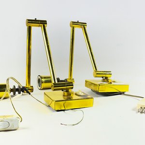 Par de Apliques Articulados Metálicos Dorados con Interruptor - imagen 3