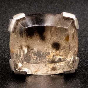Anillo de Plata 950 con Cuarzo y Detalles Incrustados - imagen 1