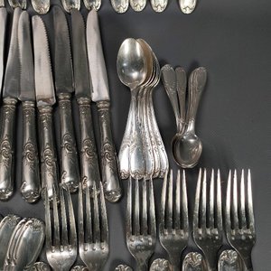 Juego de Cubiertos "Orbrille Paris" 102 Piezas Selladas con Cuños y Cabos Florales - imagen 10
