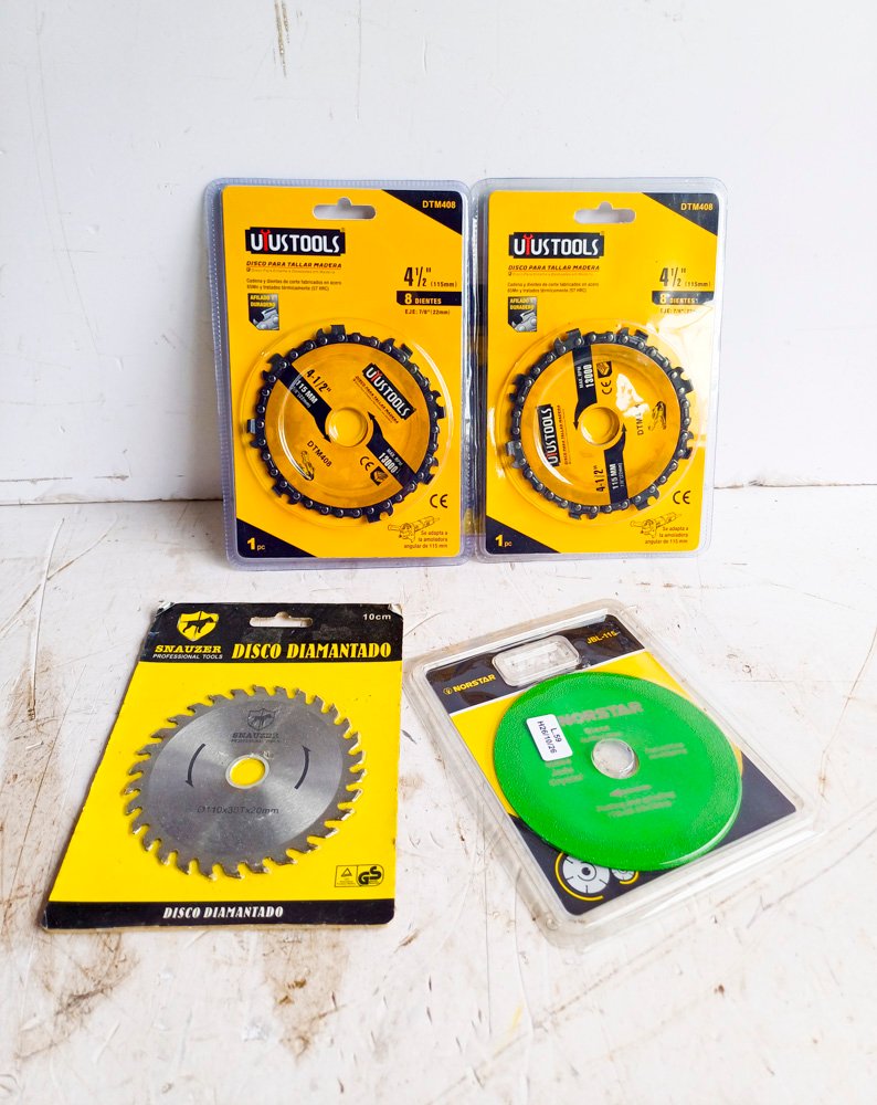 Set de 5 Discos de Corte para Vidrio, Madera y Cadena