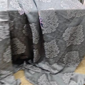 Par de Cortinas Grises con Diseño Floral - Medidas 2.25 x 1.40 mts - imagen 5