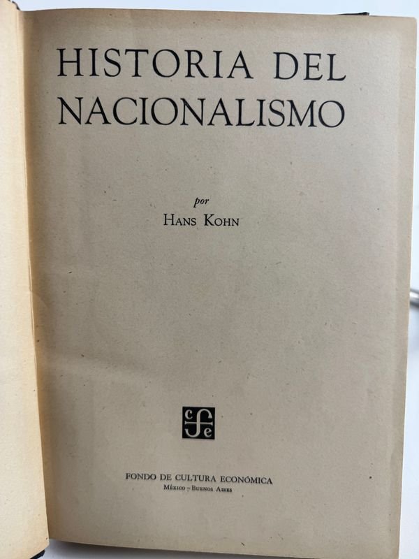 Libro de Historia del Nacionalismo por Hans Kohn - Fondo de Cultura Económica - imagen 3