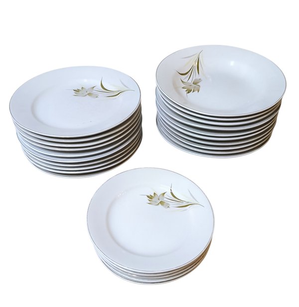 Platos de Porcelana Olmos - Colección de Platos Blancos y Azules - imagen 1