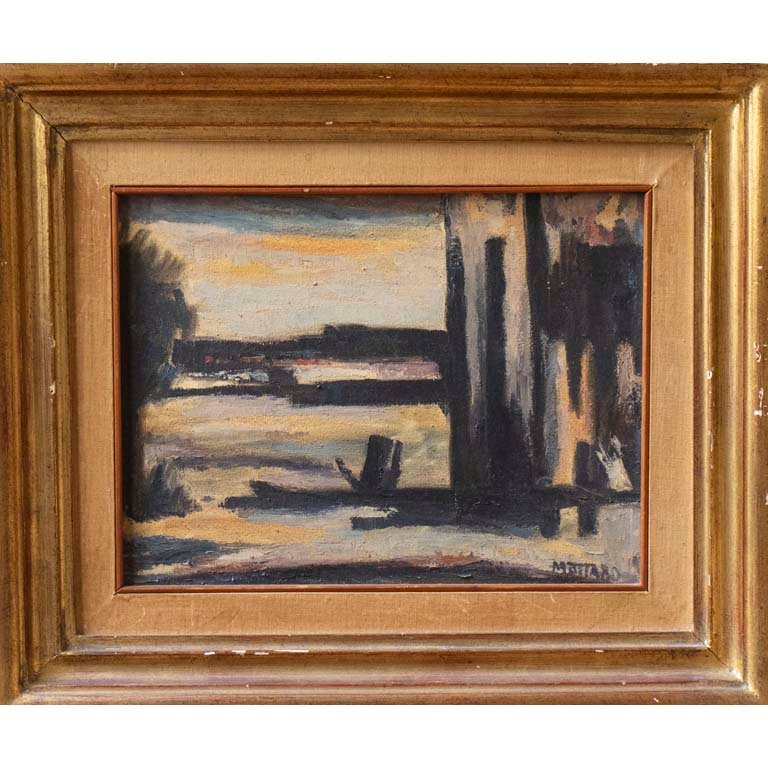 Óleo "Paisaje" de C. Motta, 25 x 33 cm
