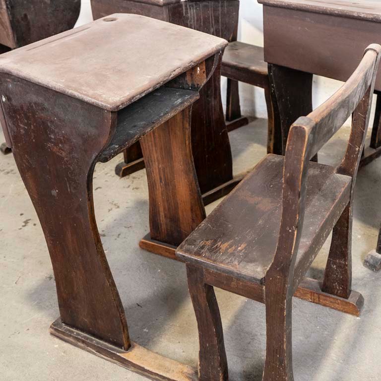 Cuatro pupitres antiguos de madera para la venta - imagen 3