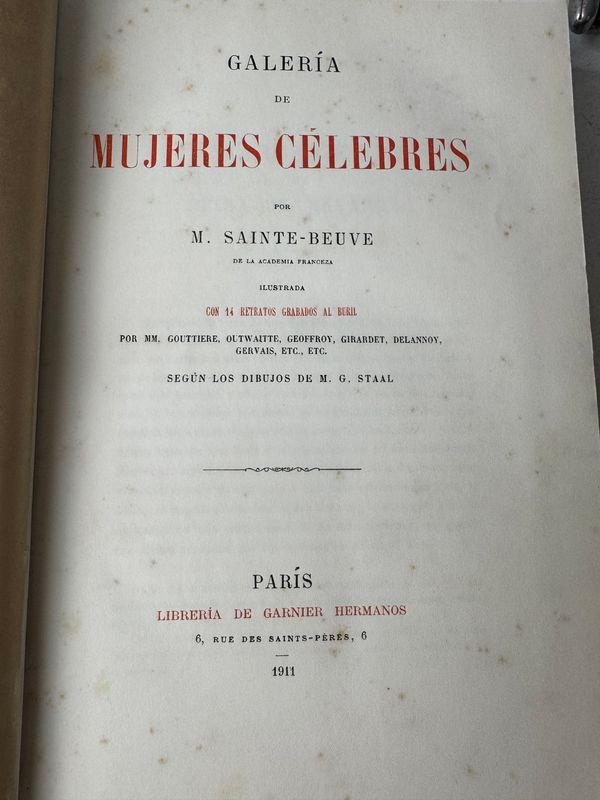 Libro antiguo con ilustraciones de mujeres famosas en París 1911 - imagen 4