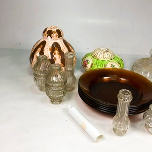 Lote de Platos de Vidrio y Accesorios para Araña - imagen 3